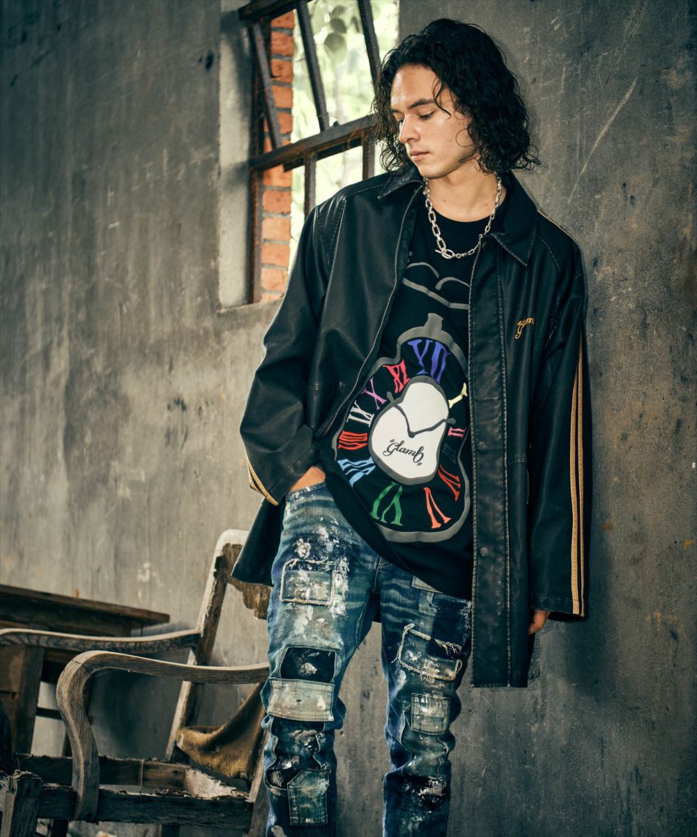 楽天市場】glamb (グラム) Synth Mouton Biker JKT / シンセムートン