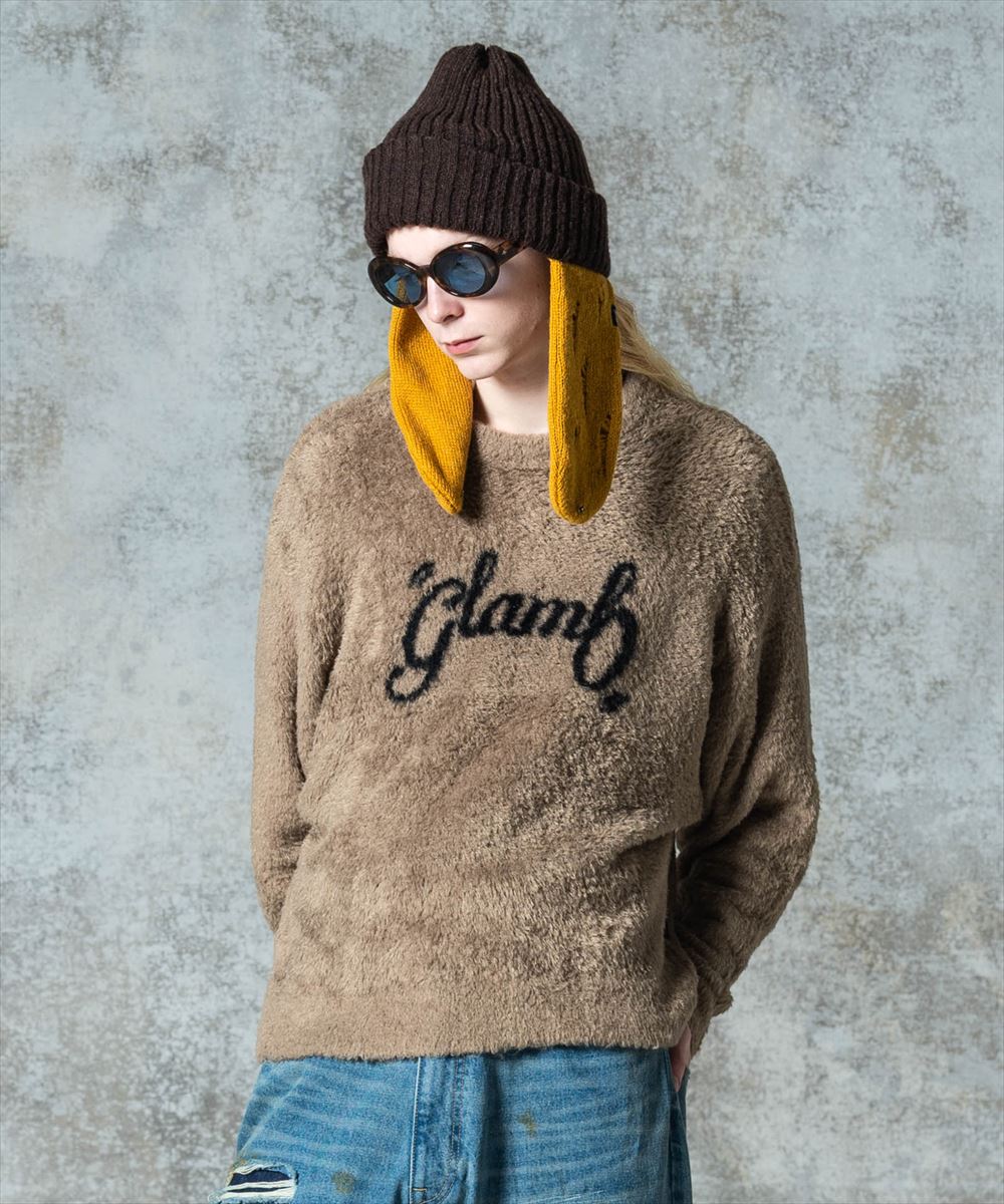 Spin Logo Shaggy Knit / スピンロゴシャギーニット glamb グラム