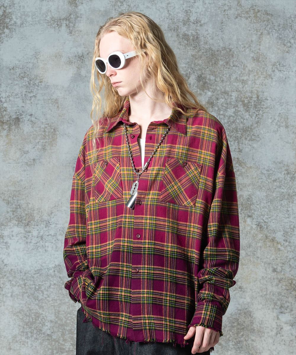 Bleach Check Shirt / ブリーチチェックシャツ　glamb グラム