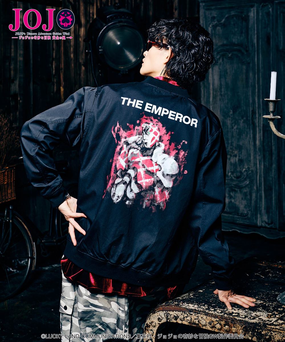 ジョジョ　glamb ディアボロMA-1フライトジャケット JOJO x GLAMB Diavolo MA-1 King Crimson XL Black Flight