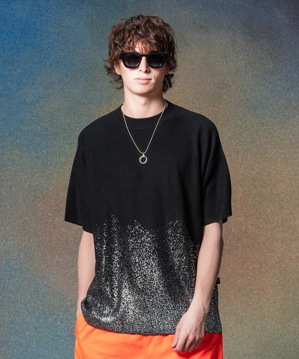 glamb グラム　Glitter Short Sleeves Knit / グリッターショートスリーブニット｜fusion＆SUN