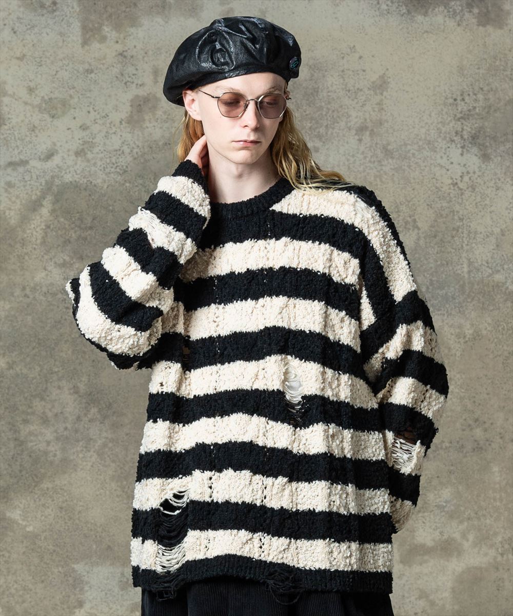 glamb 瓦 Fluff Border Knit / フラフボーダーニット