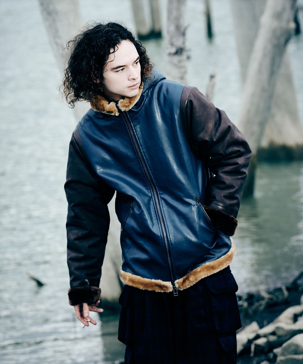 楽天市場】glamb (グラム) Synth Mouton Biker JKT / シンセ