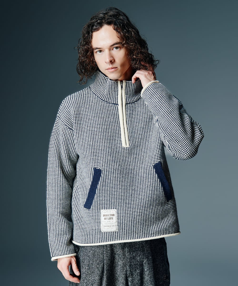 High Neck Half Zip Knit / ハイネックハーフジップニット glamb 瓦
