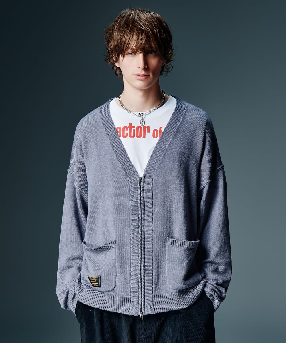 Zip Knit Cardigan / ジップニットカーディガン glamb 瓦