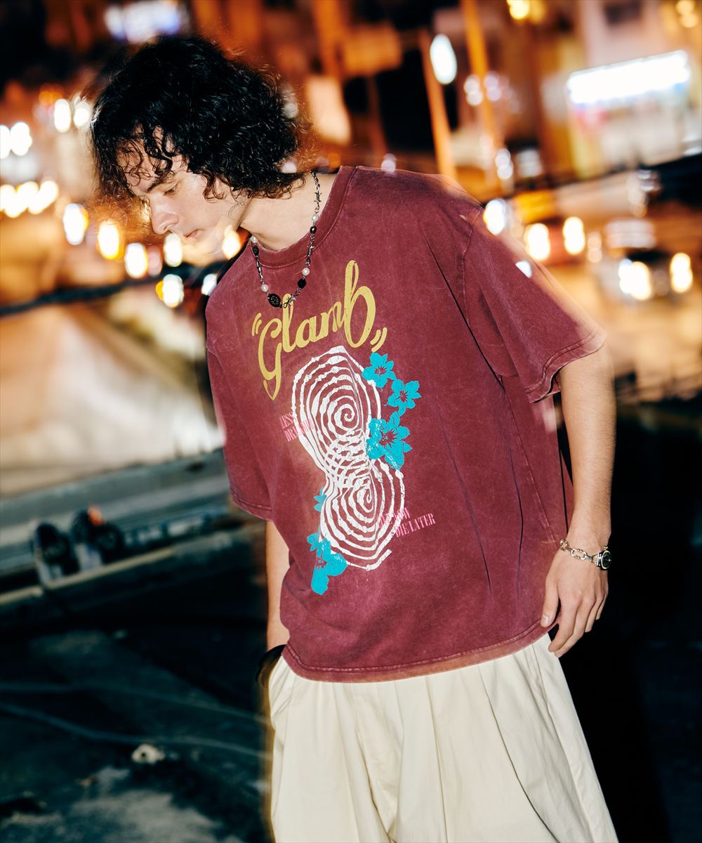 Spiral Flower T-Shirt / スパイラルフラワーTシャツ　glamb グラム｜fusion＆SUN