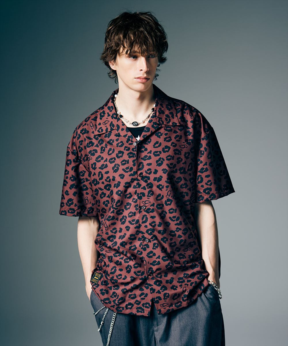 Leopard Open Collar Shirt / レオパードオープンカラーシャツ glamb 瓦