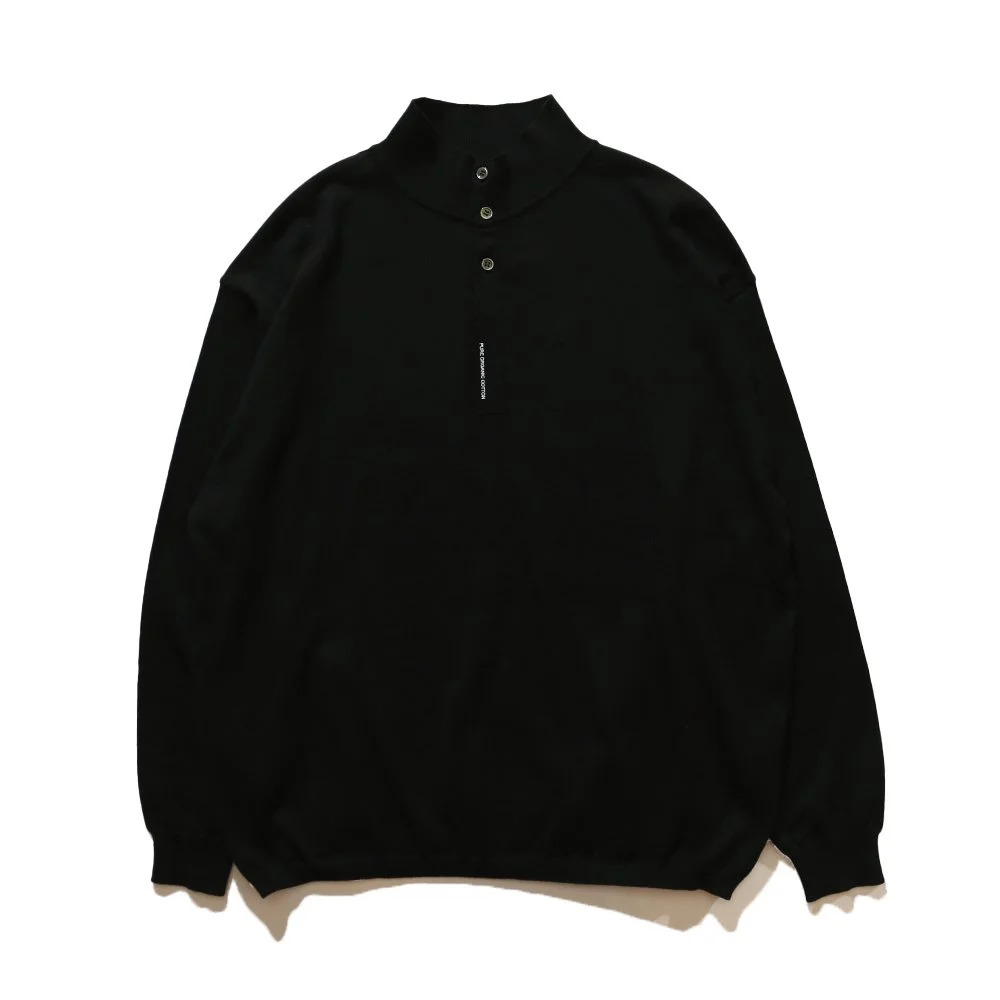 百貨店SALE THE NERDYS / ザ ナーディーズ Organic Cotton Stand collar L/S Polo Shirt 照明ランプスポーツシャツ ロング捩り