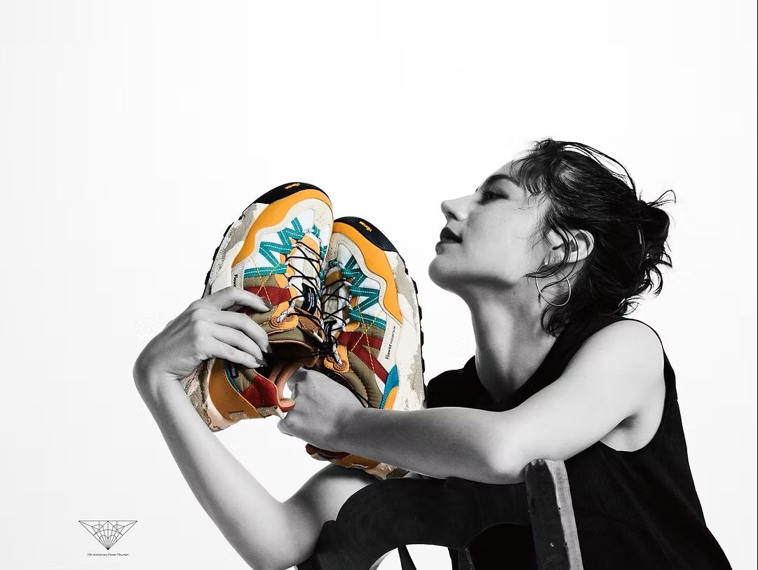 10周年限定カラー　IWANO2 Yellow-Teal-Rust　Flower MOUNTAIN フラワーマウンテン　スニーカー｜fusion＆SUN