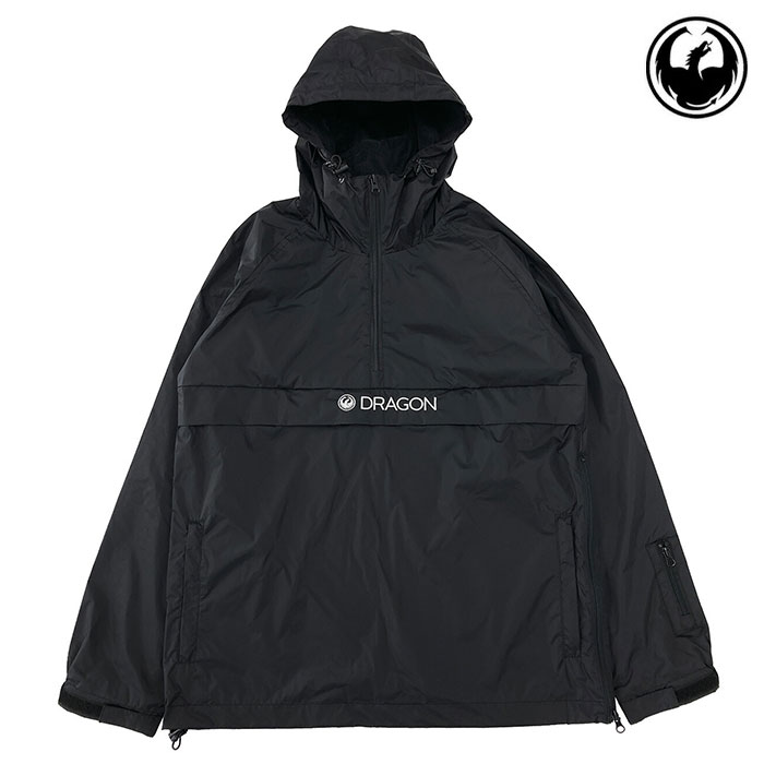 DRAGON 【23/24・ANORAK RAGLAN：BLACK】火竜 パーカラグラン 撥水パーカー 耐水圧10000粍