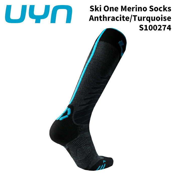 UYN S100274 ウィン ソックス Ski One Merino Socks Anthracite/Turquoise 25-26モデル