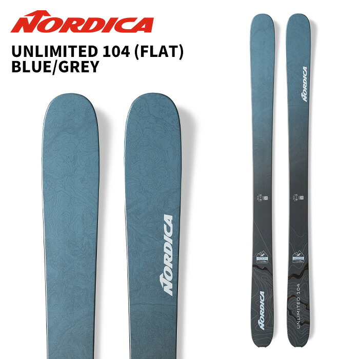 NORDICA ノルディカ スキーの板板 UNLIMITED 104 (FLAT) BLUE/GREY 板単品 25-26 模範例