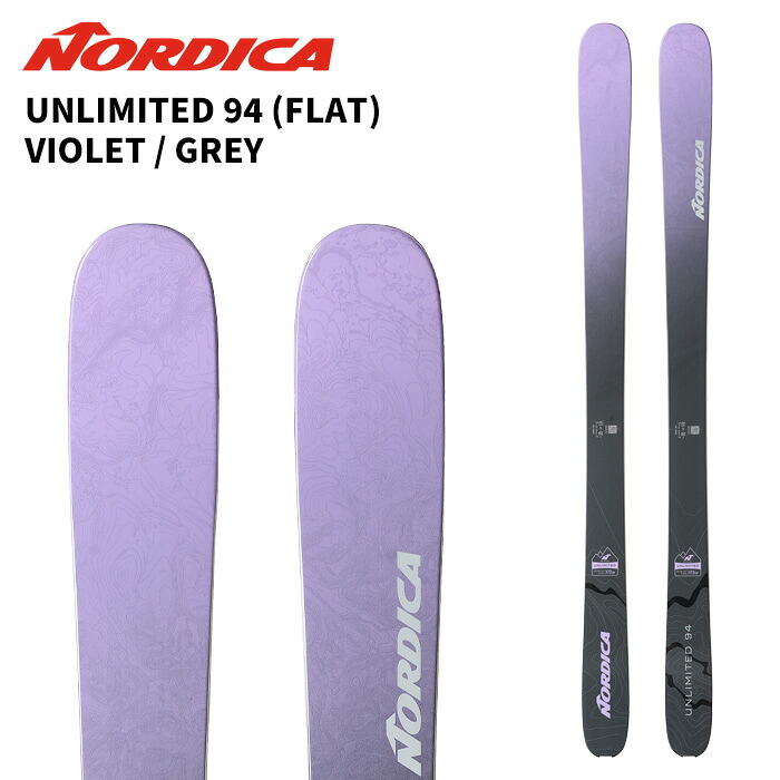 NORDICA ノルディカ スキーの板板 UNLIMITED 94 (FLAT) VIOLET/GREY 板単品 25-26 模範例