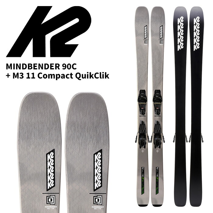 K2 ケーツー スキーの板板 MINDBENDER 90C W + M3 10 Compact QuikClik ビンディング書き割り 25-26ひな形 レディース