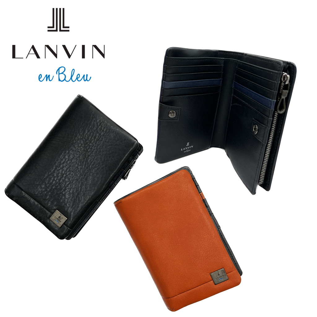 ランバンオンブルー マルセイユ 二つ折り財布 メンズ レディースレザー 本革 牛革 小銭入れあり 536604 LANVIN en Bleu Marseille セミロング L字ファスナー ブランド ギフト プレゼント 最強配送