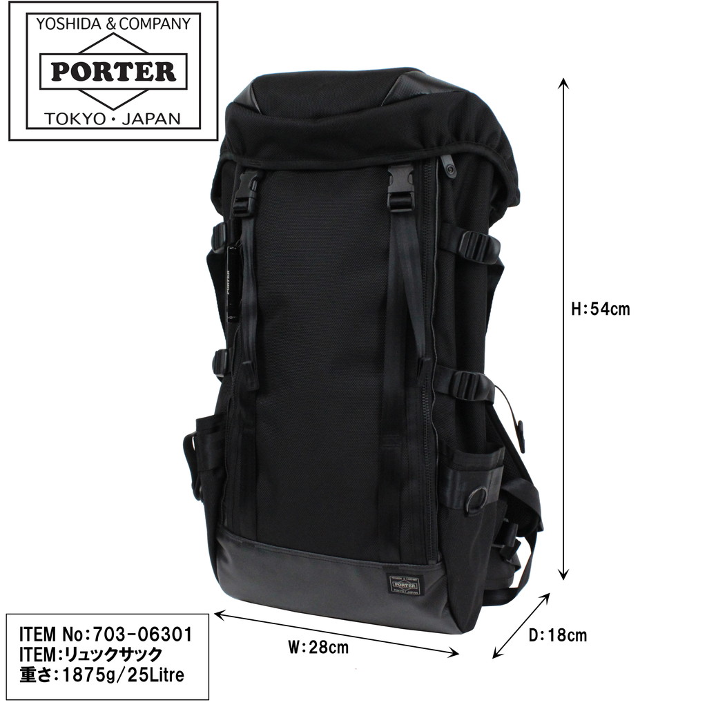 PORTER◇PORTER HEAT/ヒート/703-06301/バックパック/ナイロン/BLK