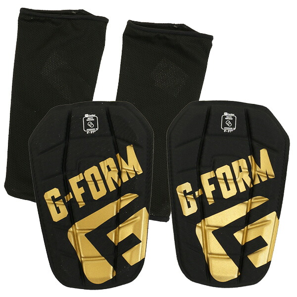 ジーフォーム G-FORM PRO-S BLADE ブレイドシンガード SP0913101 サッカー フットサル レガース すね当て スリーブ付き ブラック ゴールド