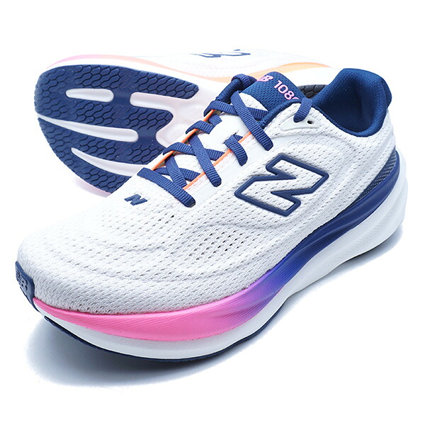 1080 v15 ニュー平衡にする New Balance W10801L7-D 白いこと レディース 駈けっくらシューズ