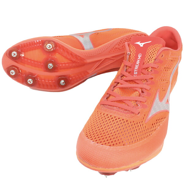ミズノ MIZUNO メンズ レディース 陸上スパイク X STREAM MD U1GA231312 エックス ストリーム 短距離 中距離 オールウェザートラック専用 オレンジ｜フタバSP 店 11,622円