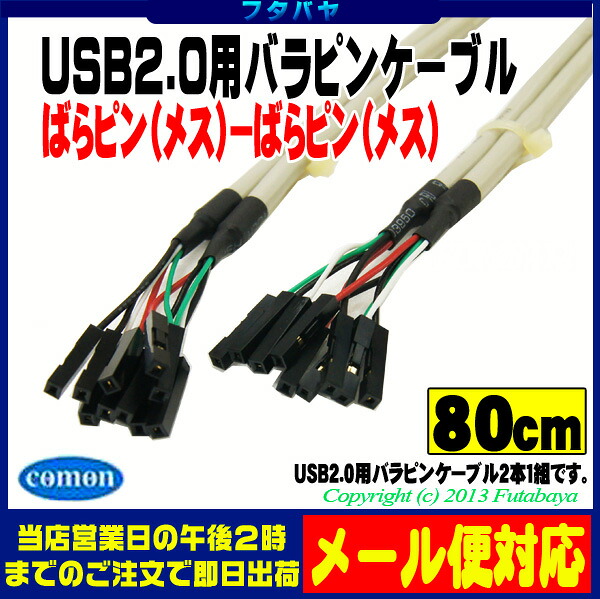【楽天市場】USB2.0用バラピンケーブル マザーボード上のUSB2.0端子からフロントパネルUSB端子までのケーブル COMON (カモン ...