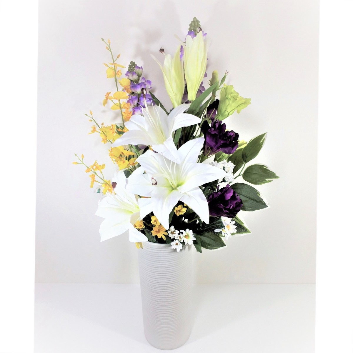 売れ筋 当店オススメ 仏花造花の束 お墓 仏壇 初盆 お手持ちの花瓶に入れるだけで綺麗に決まる 超絶リアルタイプカサブランカ使用 Rvcconst Com