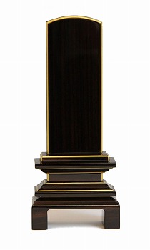 位牌 吉野 呂門型 #02 透き漆 黒檀 45号 本金蒔粉仕上