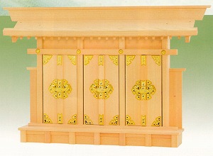【貨物輸送無料】【神棚・お宮】 出三社 （大） 仏壇・仏具・神具-神棚-日用品雑貨・文房具・手芸