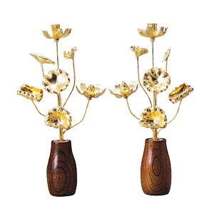 常花 木製純金箔 7本立 小 高180粍