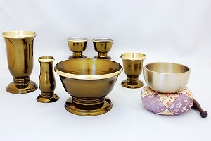 モダン仏具セット ソナタ 35 おリン付 セピア