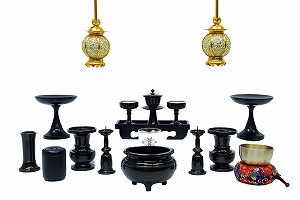 伝統型仏具 あずさ 吊灯篭高月セット中 11具足