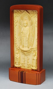 照明ランプ型掛軸 浮彫り ・浄土宗 赤銅色色 ・小・中 高さ22.5珊～