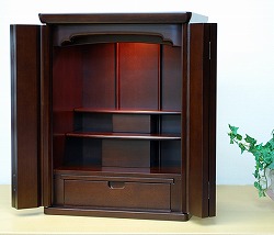 今めかしい仏壇 ミニ ナザレ 20号 まっ黒い色 高さ60×幅46×奥ふかさ36糎
