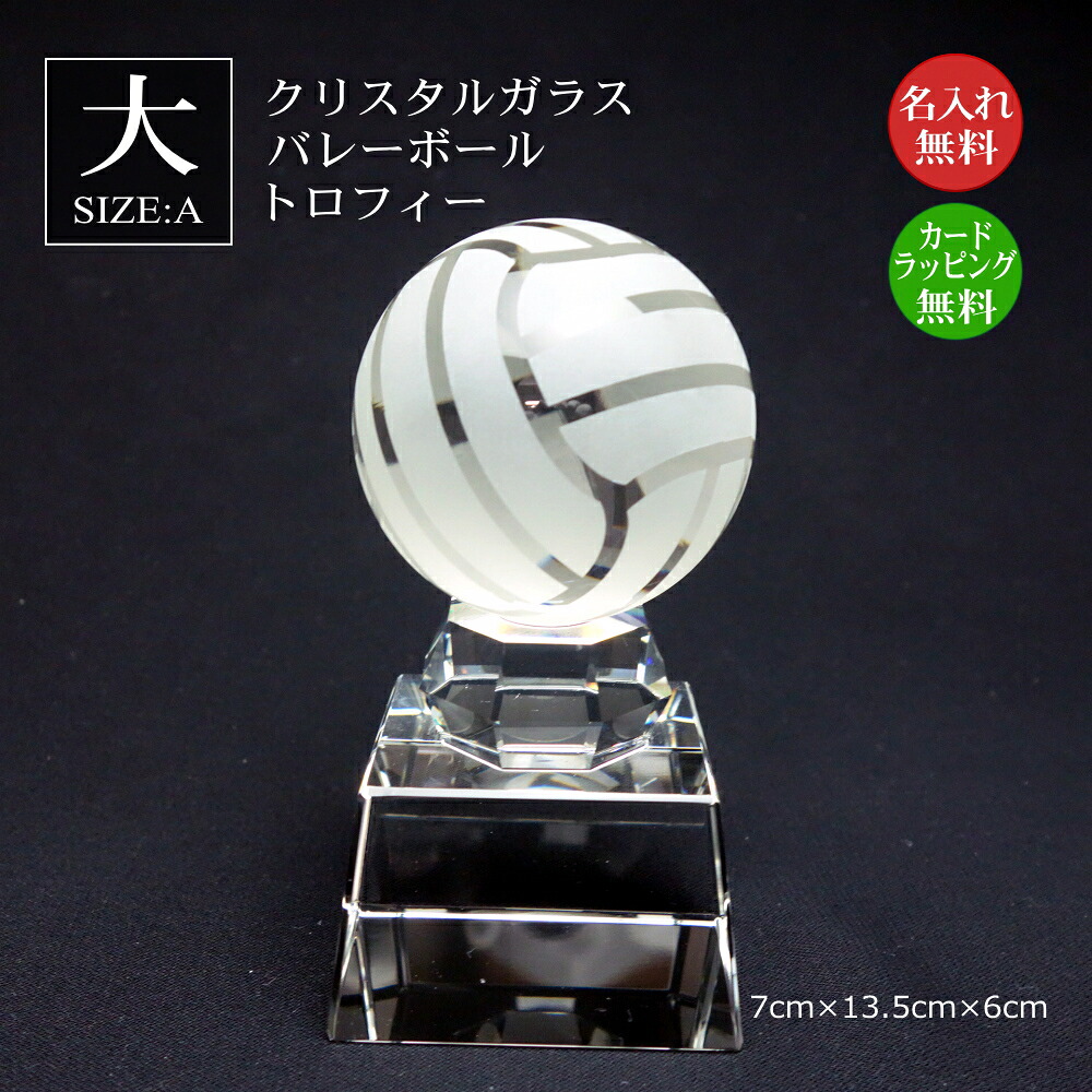 バレーボールトロフィー クリスタル バレーボール(大)大会 男子バレー 女子バレー 賞品 景品 バレー部 チーム 先生 コーチ 監督 キャプテン プレゼント 部活 引退 卒業 卒部 ビーチバレー 優勝 表彰 最優秀選手賞 監督賞 記念品 スポーツ ガラス sb-1-volleyball-a|快適生活百貨店