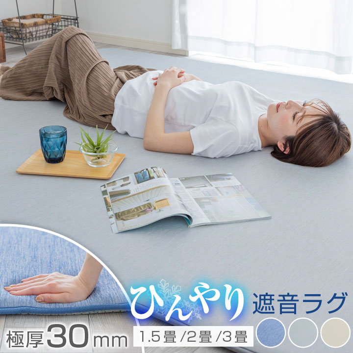 楽天市場】【8/5 23:59までP10倍】 ラグ 極厚 30mm 遮音 冷感ラグ 高