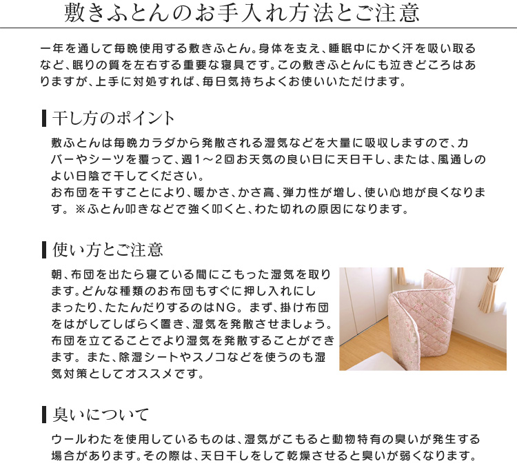 ほぼ新品 西川 エコディア 羊毛混敷きふとん 最高の品質 4800円引き