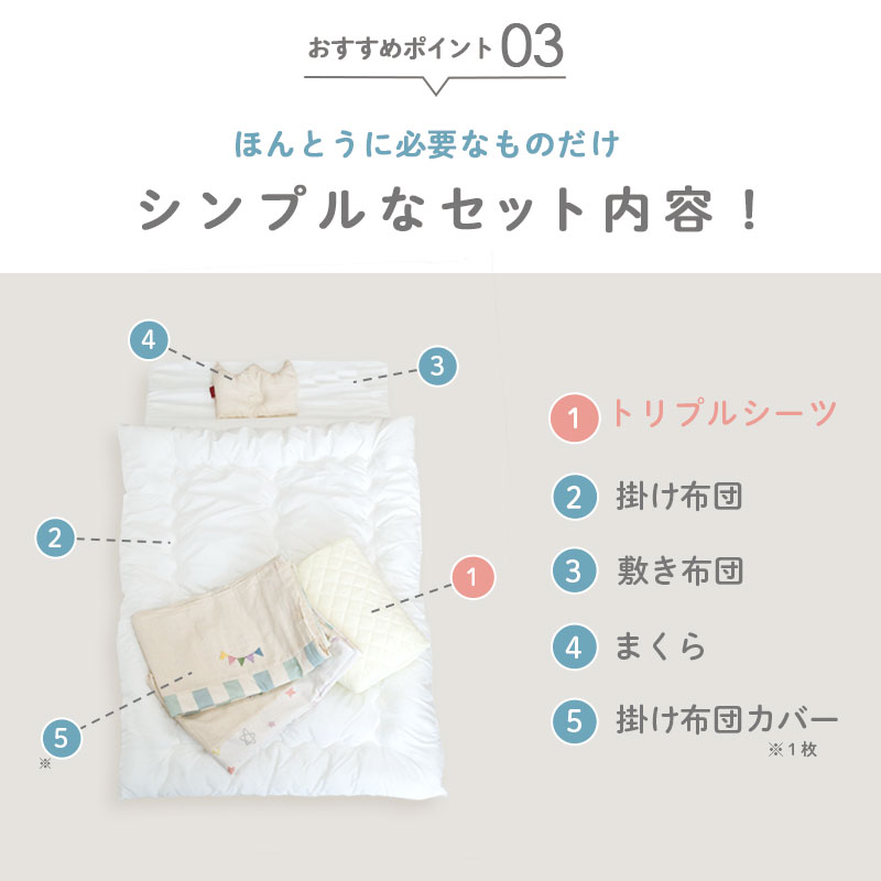 楽天市場 ベビー布団セット ミニ 忙しいママの時短セット 日本製 1枚3役 トリプルシーツ 全て 洗える ウォッシャブル ベビー 布団 ベビー布団 セット 赤ちゃん 出産準備 出産祝い サンデシカ 安眠館オリジナル 柄 ストライプ フラッグ スター 60 90cm用 あす楽対応