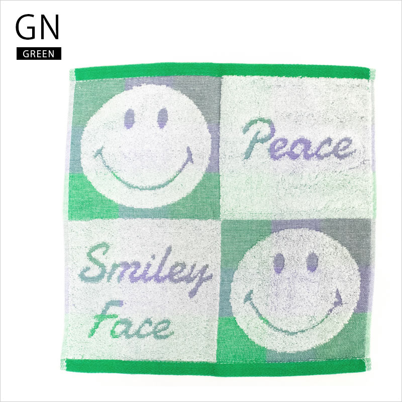楽天市場 ゆうメール 送料込 ウォッシュタオル スマイリーチェッカー 34 35cm ハンカチタオル ハンドタオル かわいい スマイリー Smily キッズ キュート ポップ 子供 プチプラ ポイント消化 同梱不可 プチギフト こだわり安眠館