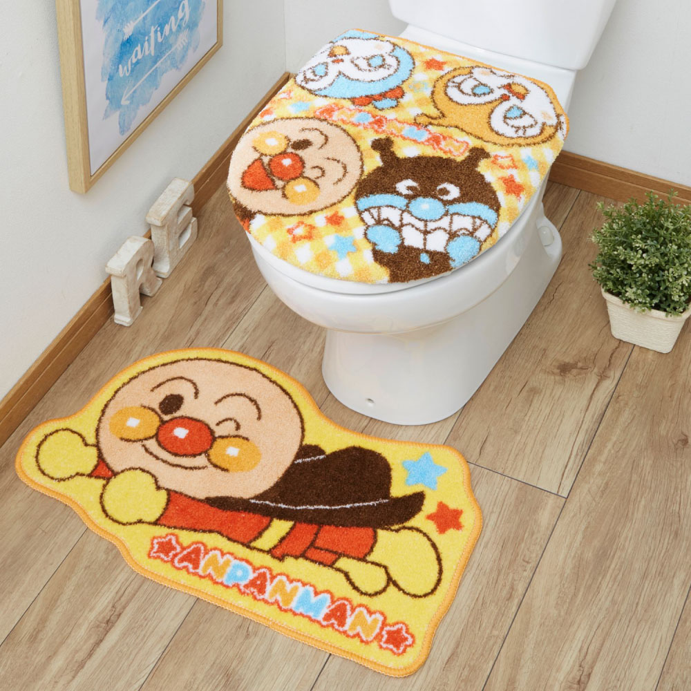 楽天市場 アンパンマン トイレ2点セット トイレタリー トイレフタカバー トイレマット マット グッズ 温水洗浄便座用 ウォシュレット トイレカバー それいけ アンパンマン キャラクター ふとん直販