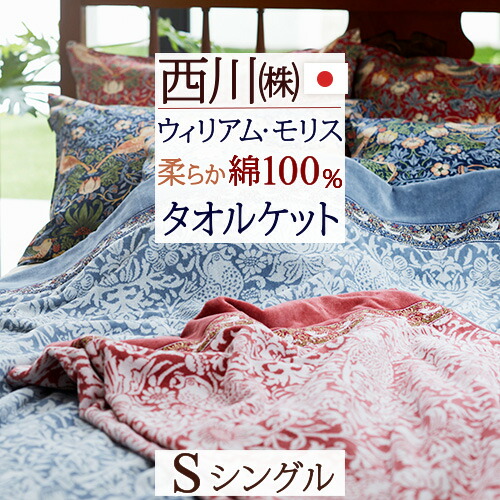 西川モリスギャラリー　ウィリアムモリス　ダウンベスト　おやすみ用にも 西川 ダウンケット シングル 肌掛け布団 夏 ホワイトダック