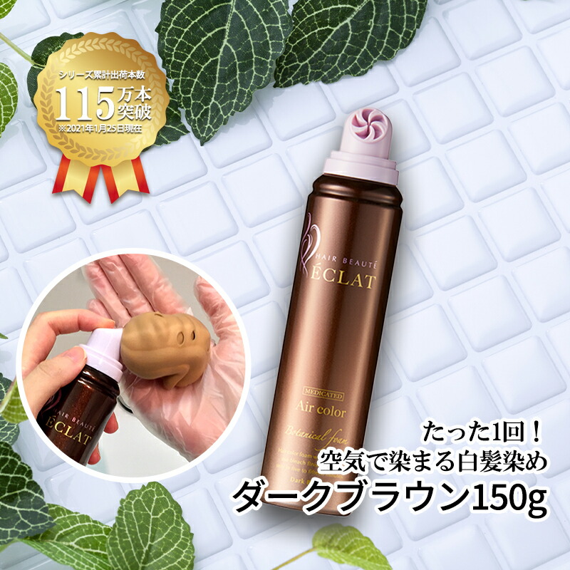 楽天市場】【公式】ヘアボーテエクラ ボタニカル エアカラーフォーム ダークブラウン 150g×2本セット｜医薬部外品 白髪染め 女性用 男性用 泡  全体染め 部分染め : 【公式】フューチャーラボSHOP