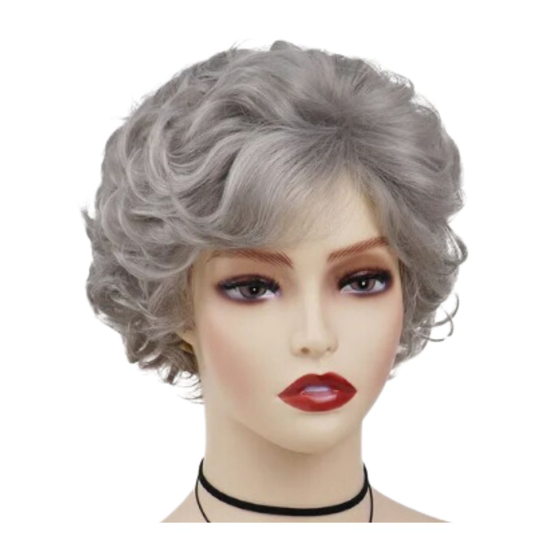 シニア向け　ショートヘアーウィッグ ミセスウィッグ シニア向け ショート 60代 グレーカラー かつら