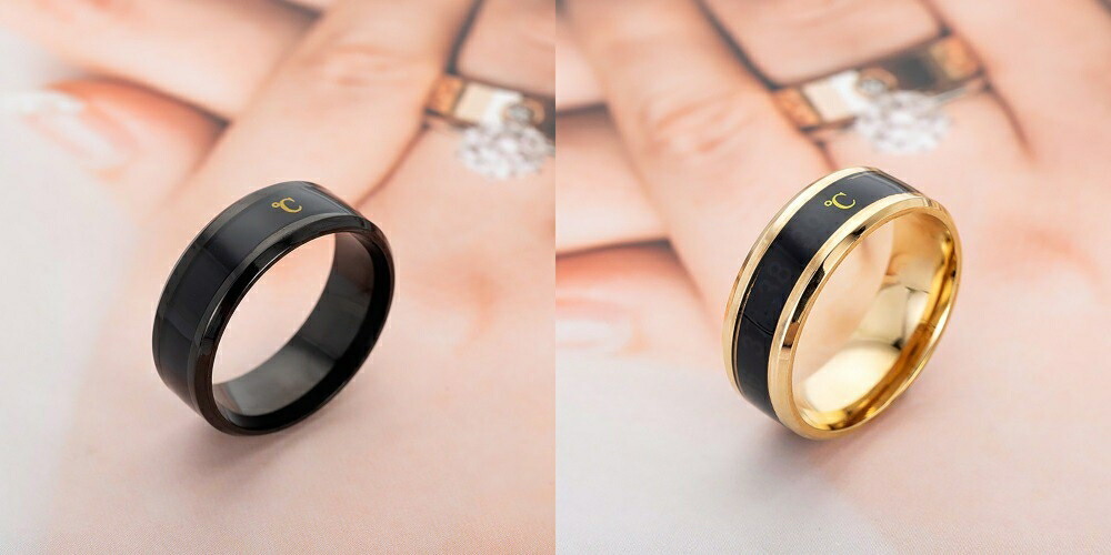 楽天市場】【普通郵便発送】 リング 温度計 指輪 【ブラックorゴールド