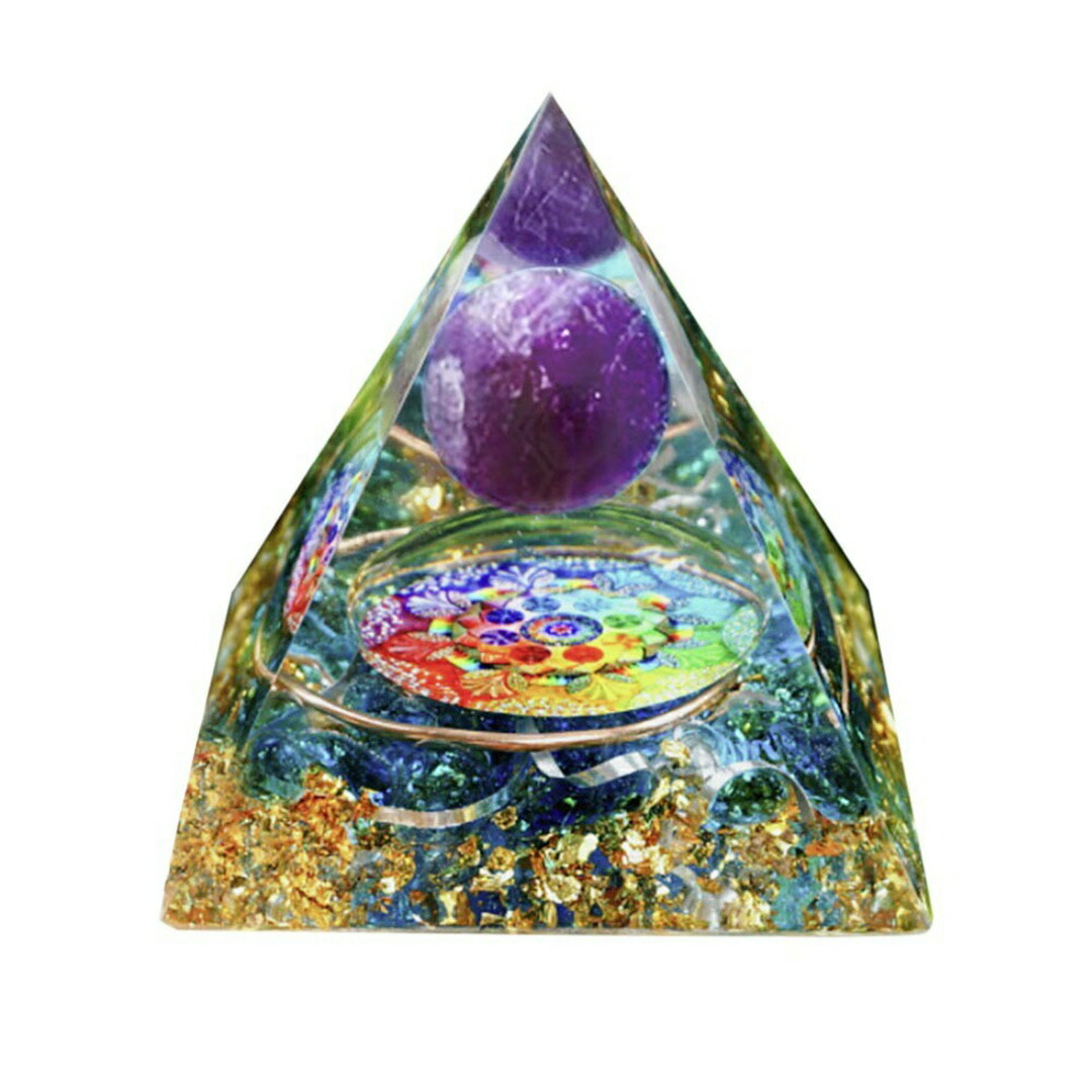 楽天市場】【置き配配送】 オルゴナイト 蓮の花モチーフ 紫 球体