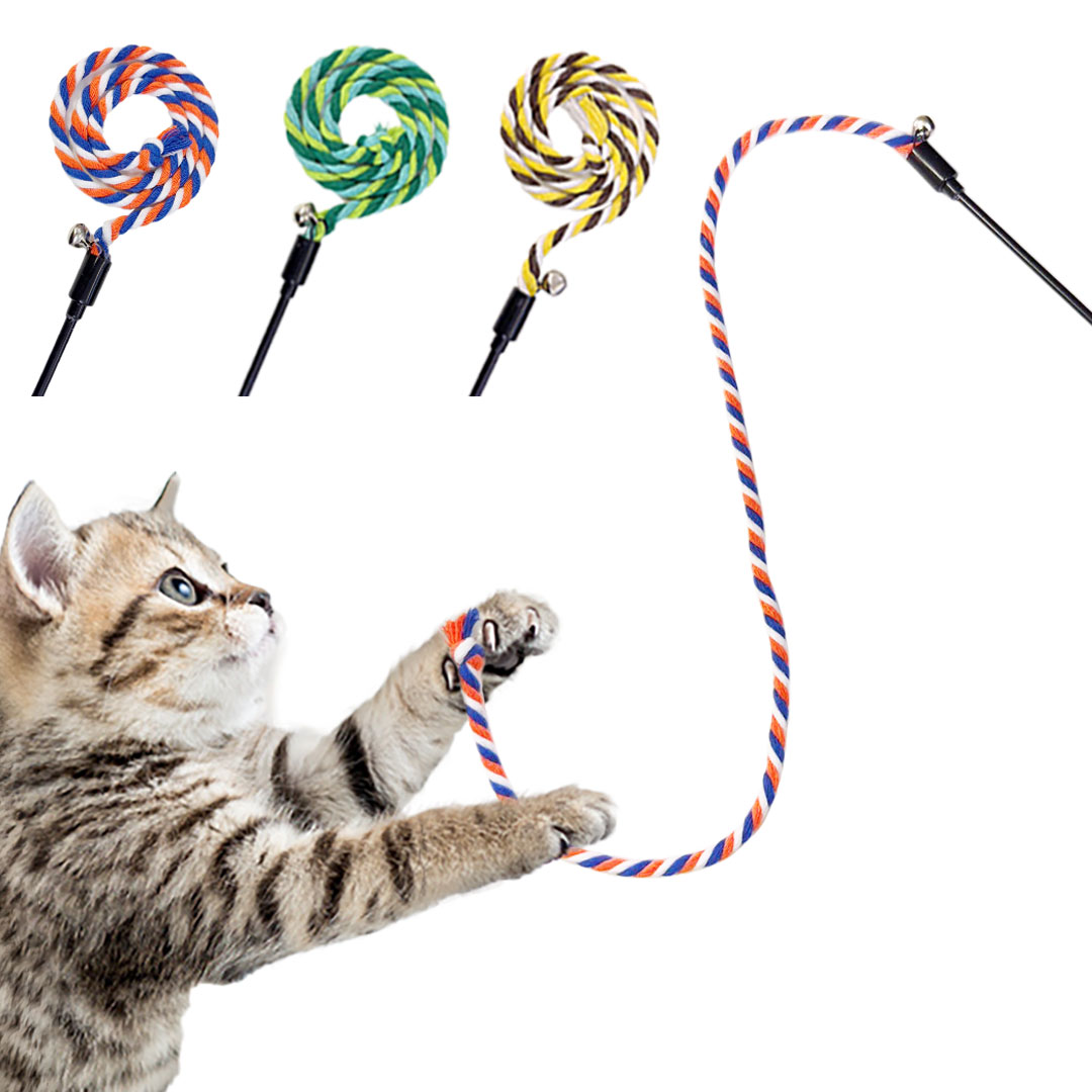 へつひもねこ 楽天市場】ペット 用品 ロープ 猫じゃらし ひも ロングタイプ 鈴付き