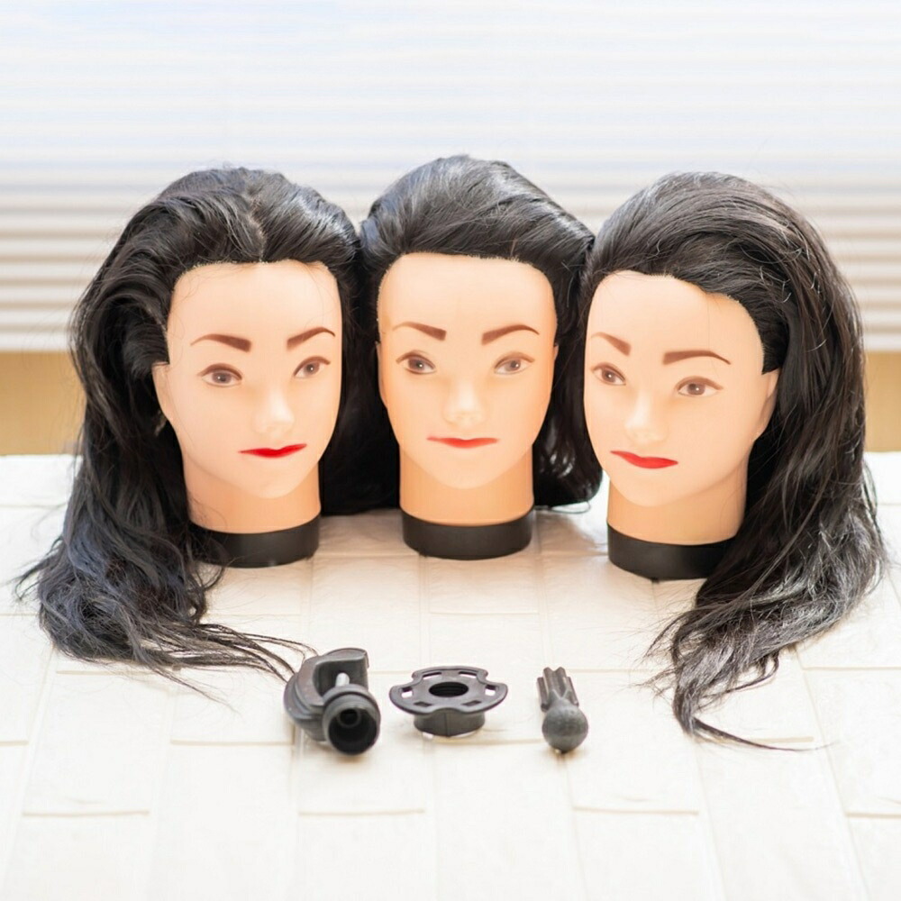 3体練習用ヘッドマネキン 楽天市場】カット練習用 マネキン 3個セット クランプ付き