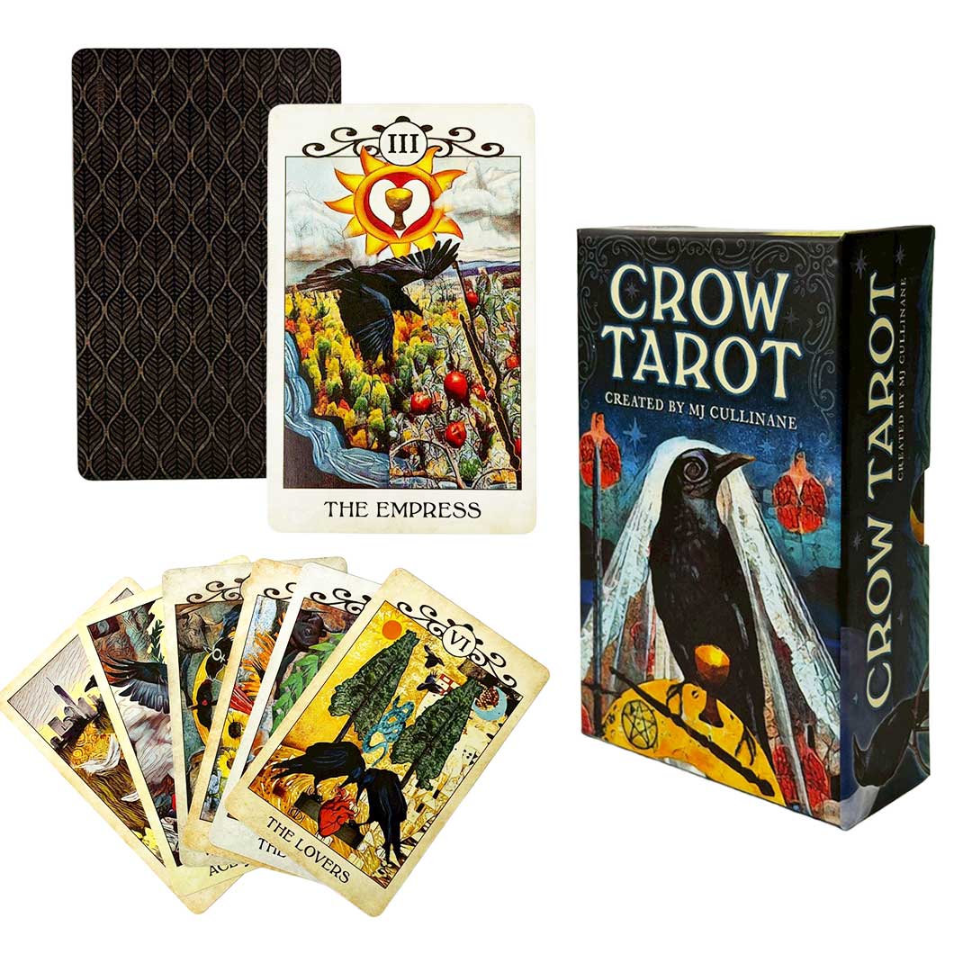 ［正規品］ 豪華特典 ポーチ付き Crow Tarot クロウ・タロット U.S. GAMES SYSTEMS, INC 選べるポーチ4種＆「運命の1枚」プレゼント カラス 烏 レイヴン タロットカード クラシック タロット カード オラクル oracle 紙製 占い タロット占い ボードゲーム デッキ