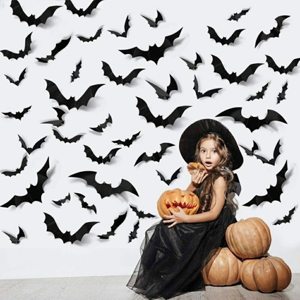 楽天市場】【在庫限り】ハロウィン コウモリ シール 44枚セット 3D