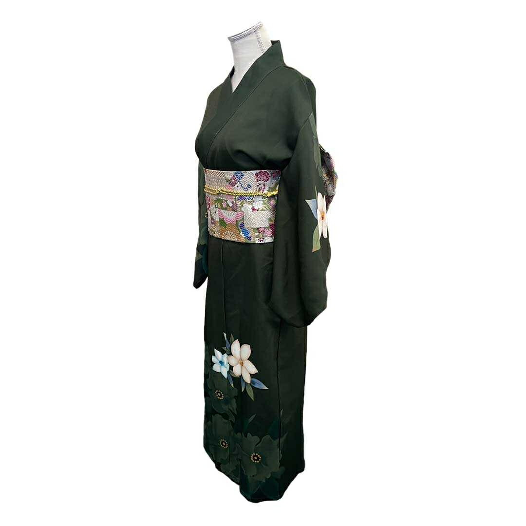 【約Sサイズ】【期間限定DEALポイントバック15％】 浴衣 緑 白花 洗える 夏着物 浴衣セット カジュアル フォーマル 仕立て上がり レディース 女性用 振袖 着やすい シンプル 着付け 和装 着物 和服 ゆかた 和服 ゆたか レトロ 部屋着 お祭り 花火大会 8,499円