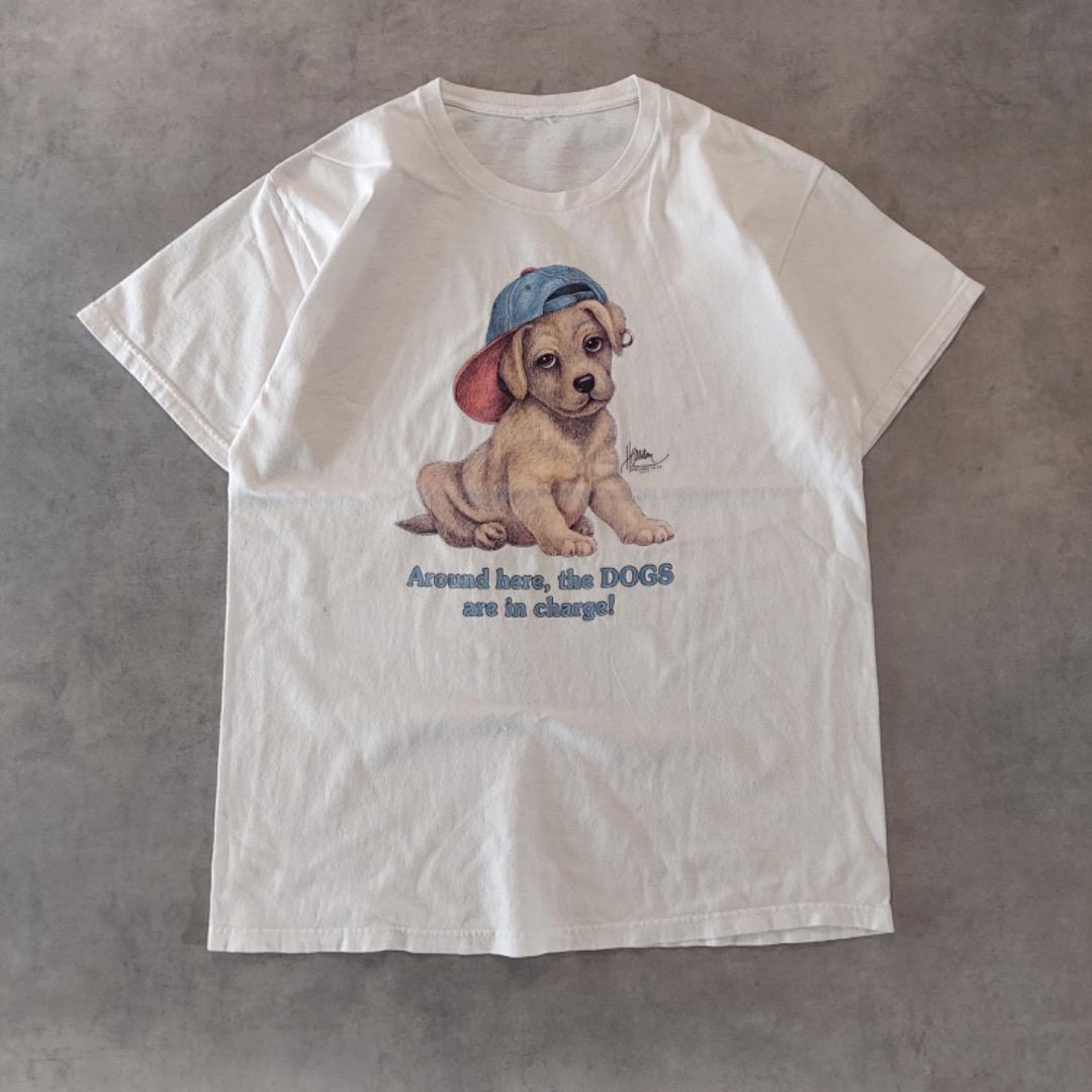 【中古】ボブハリソン あのちゃん アニマル Tシャツ 犬 古着 M 白 15179 ユーズド USED 中古 レトロ メンズ レディース 一点物 アメカジ 古着