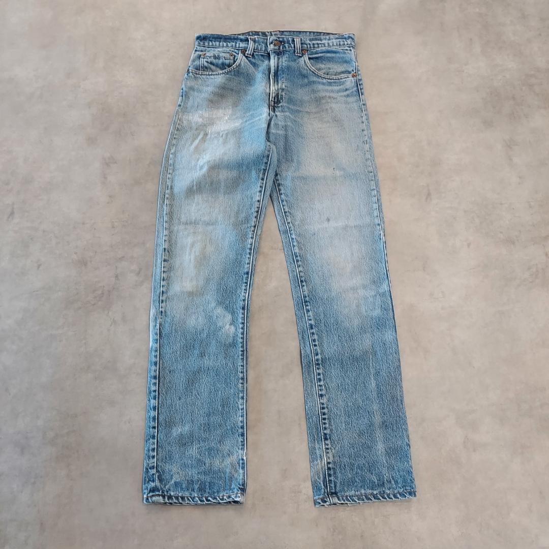 【中古】【古着】リーヴァイズジーンズ505 W31 ヒゲ ハチノス 青 古着 80s USA製 21225 ユーズド USED 中古 レトロ メンズ レディース 一点物 アメカジ 古着
